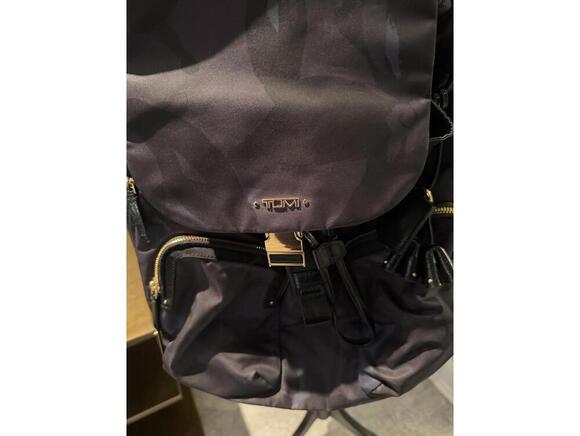 PRISTINE Tumi Voyager Rivas Black Camouflage Nylon Backpack with Gold Hardware main image 4